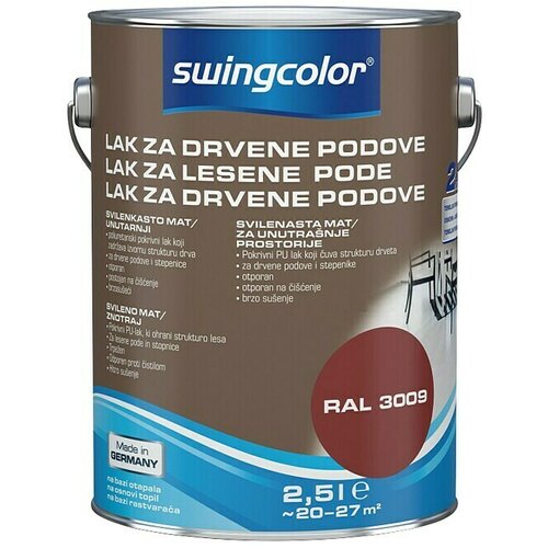 SWINGCOLOR Lak za lesena tla (Rdeča, 2,5 l, Svileni mat) Cene