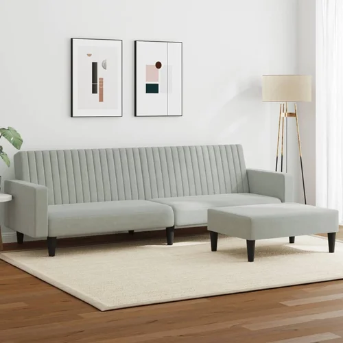  2-dijelni set sofa svjetlosivi baršunasti