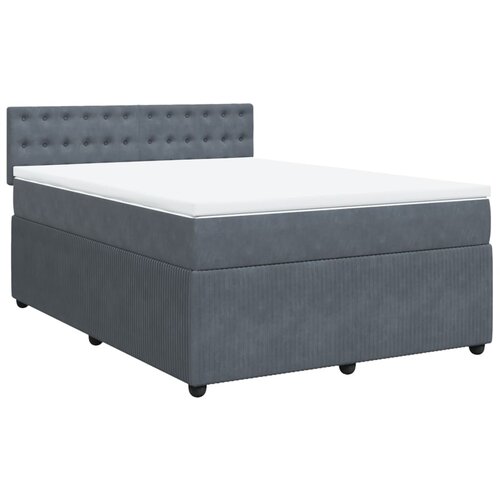 Maison Chic Box spring posteljni - Vzmetna postelja z vzmetnico temno siv 140x190 cm žamet SL11843, (21904779) Cene