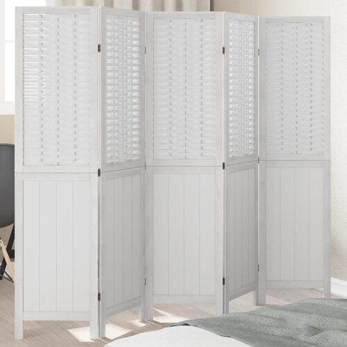  The Living Store Paravan 5-delni bel trden les pavlovnije - Pregrada Za Prostor, (21494160) Slike