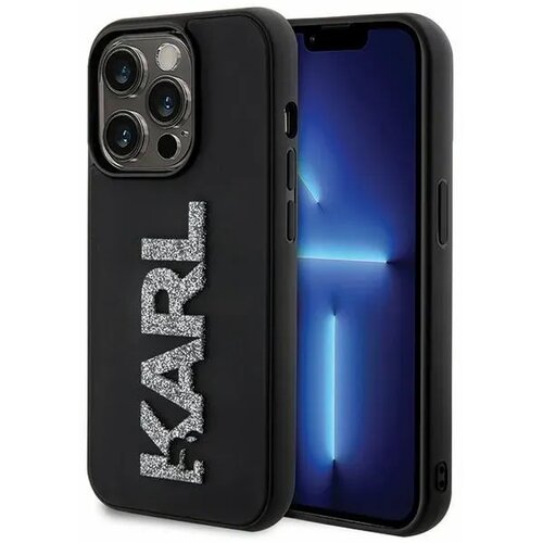  Originalna torbica KARL LAGERFELD Hardcase KLHCP15X3DMBKCK za iPhone 15 PRO MAX (3D Logo Glitter / crna) Cene