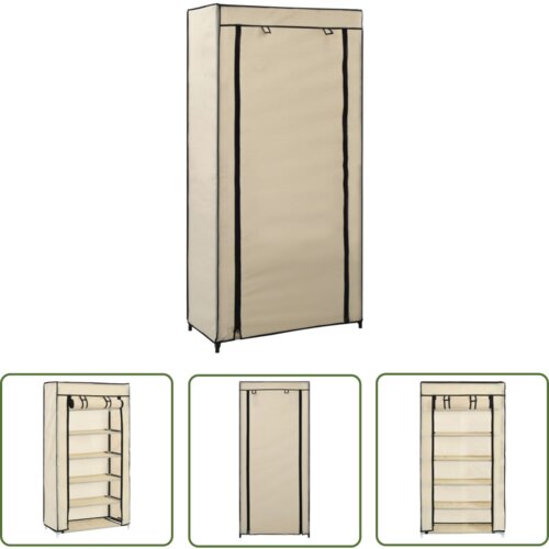 The Living Store Omarica za čevlje s pokrivalom blago 58x28x106 cm krem - Omarica Za Čevlje, (21744502) Cene