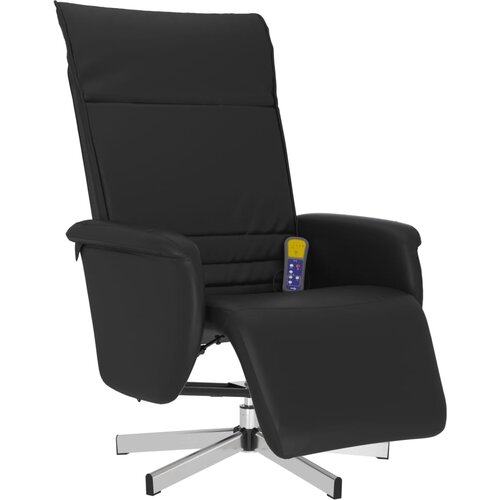 Maison Chic masažni naslanjač - Relax naslanjač z naslonom za noge črno umetno usnje, (22061423) Slike