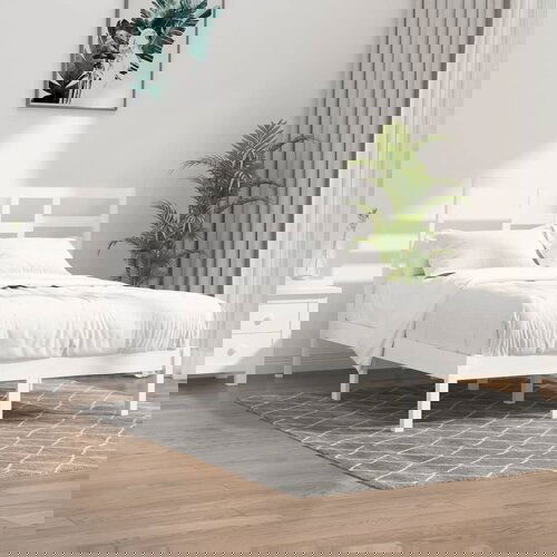 The Living Store Posteljni okvir bel iz trdnega lesa 120x200 cm - Posteljni Okvir, (21525452) Slike