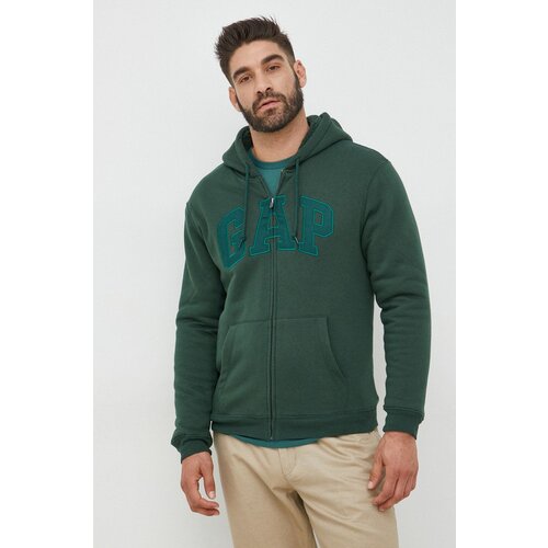 GAP Bluza mo&amp;scaron;ka, zelena barva, s kapuco Slike