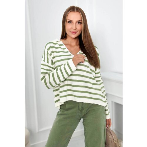 Kesi Striped sweater dark mint Cene