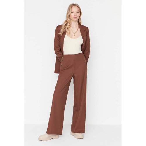 Trendyol brown button detailed trousers Slike