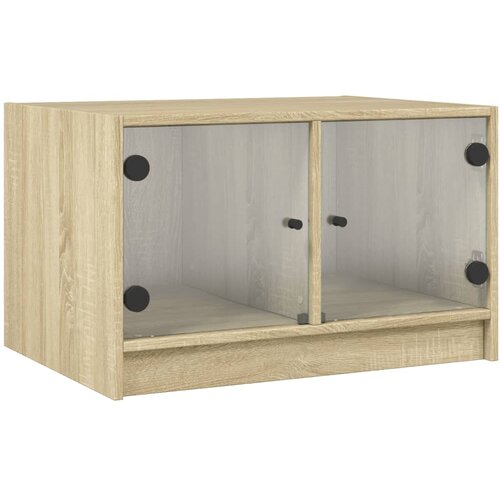 Maison Chic Klubska mizica - kavna mizica - Nizka mizica s steklenimi vrati sonoma hrast 68x50x42 cm, (21753378) Slike