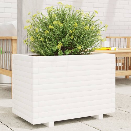 VidaXL Vrtna sadilica bijela 70x40x49 5 cm od masivne borovine Slike