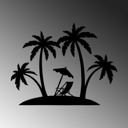Wallity Zidna dekoracija Palm - 433, 70 x 54 cm, Crna Cene