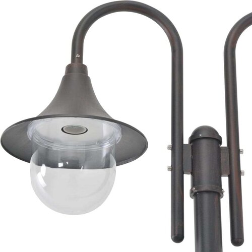 VidaXL vrtna ulična svetilka 220 cm E27 aluminij 2 svetilki bronasta Slike