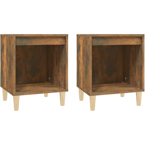 Maison Chic Dvo delni komplet Nočne omarice - Nočne mize dimljeni hrast 40x35x50 cm, (21688177) Slike