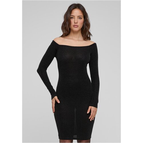 Urban Classics Women&amp;#039;s glittering dress with long sleeves black Slike