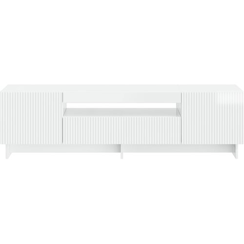  LED TV kabinet Bijela visokog sjaja Konstruirano drvo Slike
