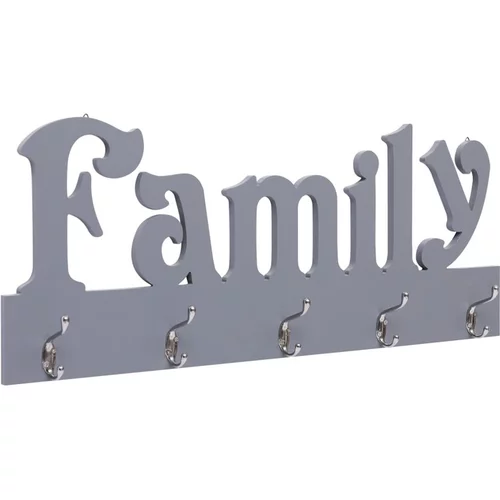  Stenski obešalnik za plašče FAMILY siv 74x29,5 cm