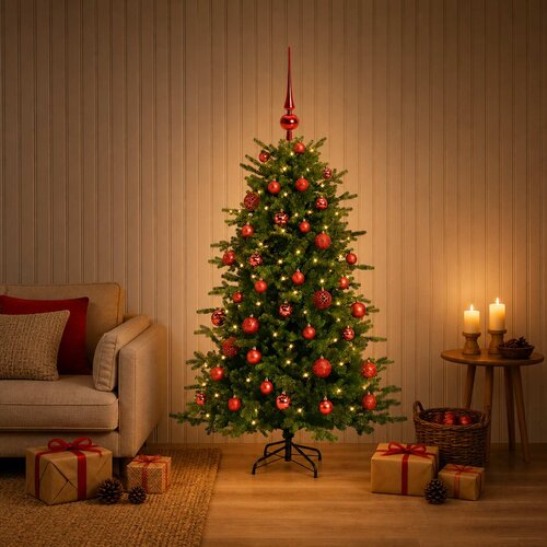  Umjetno božićno drvce s kuglicom 120 cm 150 LED lampica Slike