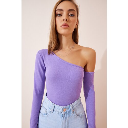  Women's Lilac Off-Shoulder Corduroy Knitted Blouse Cijene