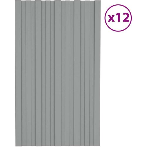  panel 12 pcs Sivi 80 x 45 cm Pocinčani čelik - Sivi 80 x 45 cm 12 Slike