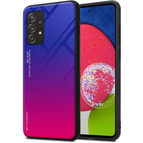 Cadorabo Ohi&amp;scaron;je, združljiv s Samsungom v vijolični - rdeči - dvobarvni za&amp;scaron;čitni pokrov iz silikona TPU in hrbta iz kaljenega stekla, (20590280) Slike