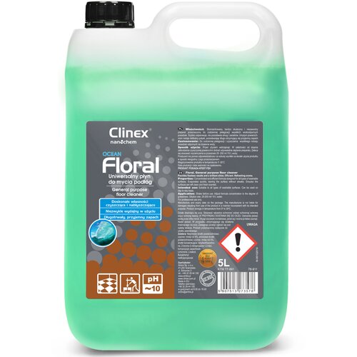 Clinex Tekočina za či&scaron;čenje tal brez lis, sijaj, vonj Floral - Ocean 5L, (21389351) Cene