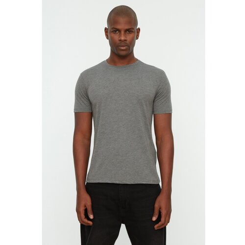 Trendyol Anthracite Men&amp;#039;s Basic Slim Fit Crew Neck Short Sleeved T-Shirt Slike