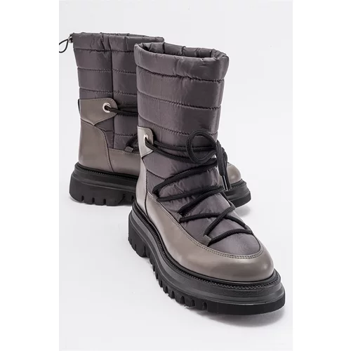 LuviShoes WELD Women's Gray Skin Snow Boots