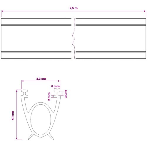  Brtva za garažna vrata Crna 41 x 33 mm 2,5 m PVC Slike