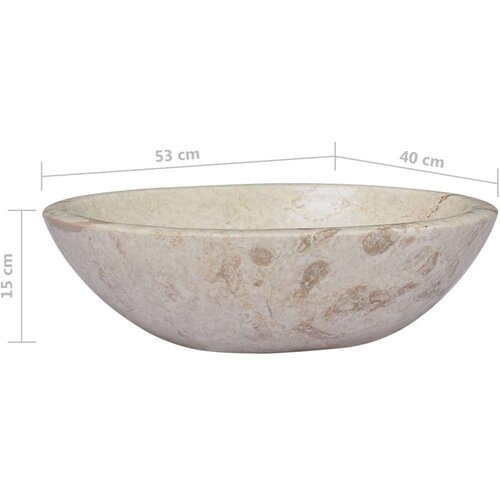 VidaXL Umivaonik krem 53 x 40 x 15 cm mramorni Slike