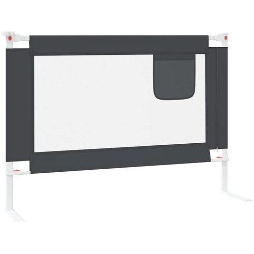  Sigurnosna ogradica za dječji krevet tamnosiva 90x25 cm tkanina Slike