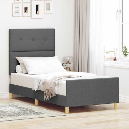 Krevetna konstrukcija Tamno siva 90 x 200 cm tkanina Cijene