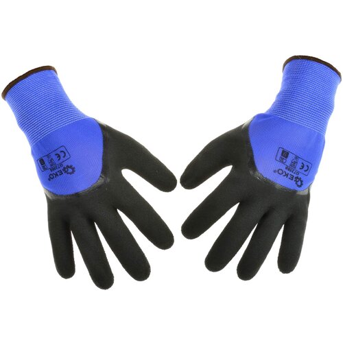  delovne rokavice velikost 8. modri ​​poliester s 3/4 latex Slike