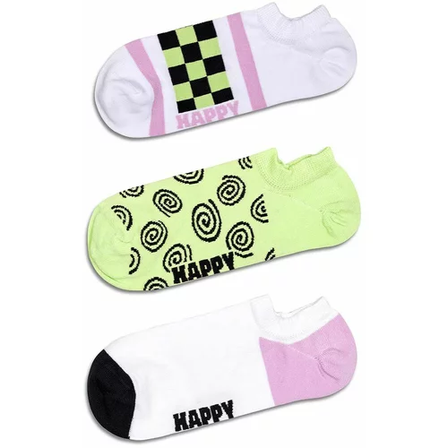 Happy Socks Nogavice Checked Stripe No Show Socks 3-pack