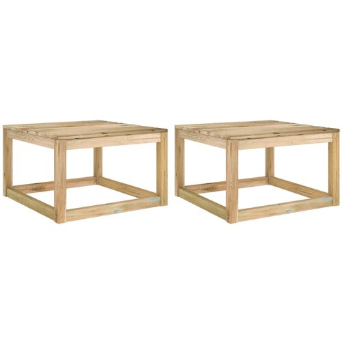 The Living Store Vrtna miza iz palet 2 kosa 60x60x36,5 cm impregnirana borovina - Vrtna Miza, (21464114) Slike