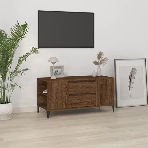 vidaXL TV omarica rjavi hrast 102x44,5x50 cm inženirski les