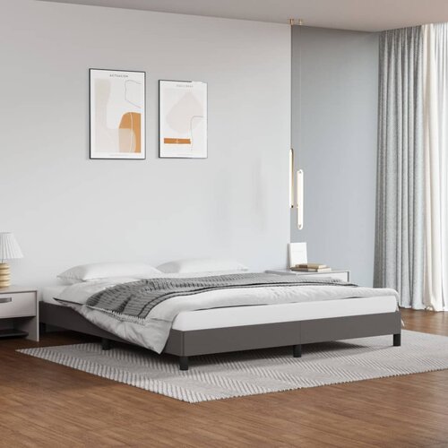 vidaXL Posteljni okvir siv 180x200 cm umetno usnje Cene