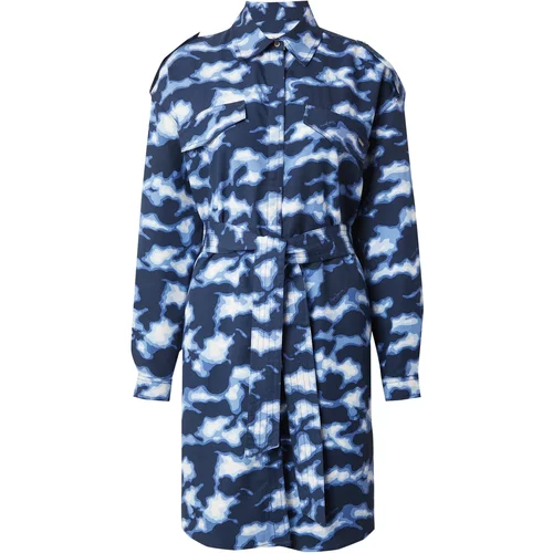 PepeJeans Košulja haljina 'BURNET' mornarsko plava / svijetloplava / bijela