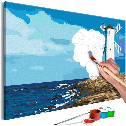  Slika za samostalno slikanje - Lighthouse with Windmill 60x40 Slike