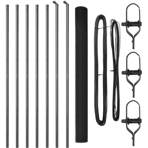 vidaXL Set Stupova za Ograde Set od 2 Siva Metal 10 x 1,5 m Izdržljiv Cijene