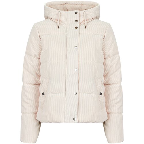 JDY VITA CORD SHORT HOOD PUFFER Bež Slike