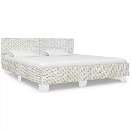 vidaXL okvir za krevet od prirodnog ratana sivi 180 x 200 cm