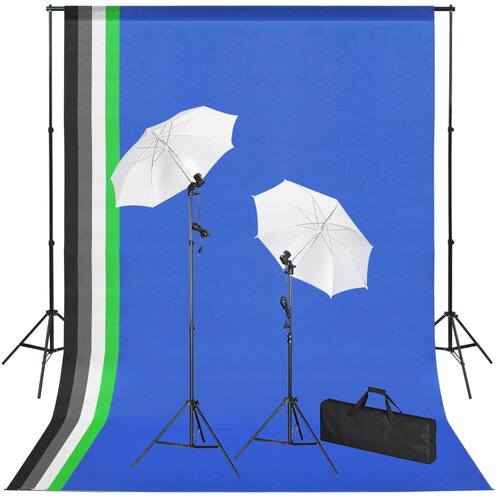 vidaXL Komplet za fotografski studio z ozadji, svetilkami in dežniki Cene