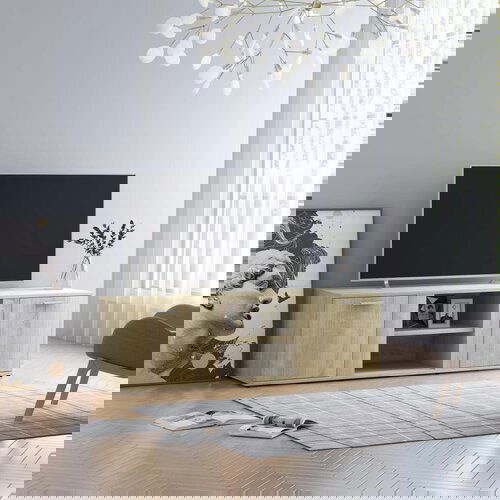 VidaXL TV omarica sonoma hrast 120x34x37 cm iverna plo&amp;scaron;ča Slike