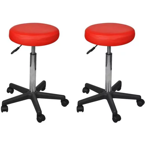  Pisarniški stolčki 2 kosa umetno usnje 35,5x98 cm rdeči