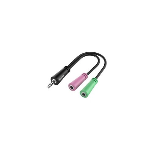 Hama 00200352 klinker avdio priključni kabel [1x 3\,5 mm banana moški konektor - 2x priključna doza za 3\,5 mm banana moški konektor] 0.15 m črna, (20432301) Cene