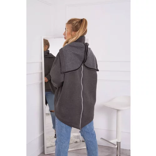 Kesi Insulated sweatshirt with a zipper at the back graphite