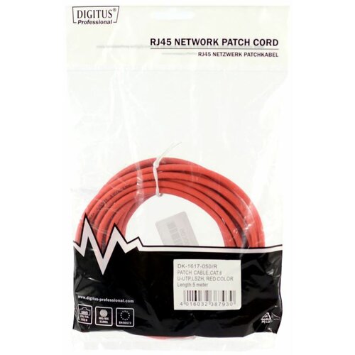 Digitus UTP CAT.6 patch 10m rdeč DK-1617-100/R Cene