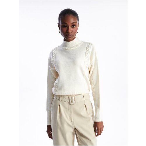 LC Waikiki Half Turtleneck Self Patterned Long Sleeve Oversize Women&amp;#039;s Knitwear Sweater Slike