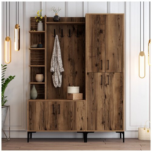 Hanah home Ormar za predvorje VIYANA WALNUT Slike