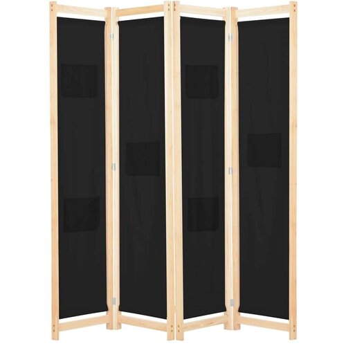 vidaXL Paravan 4-delni 160x170x4 cm črno blago Cene