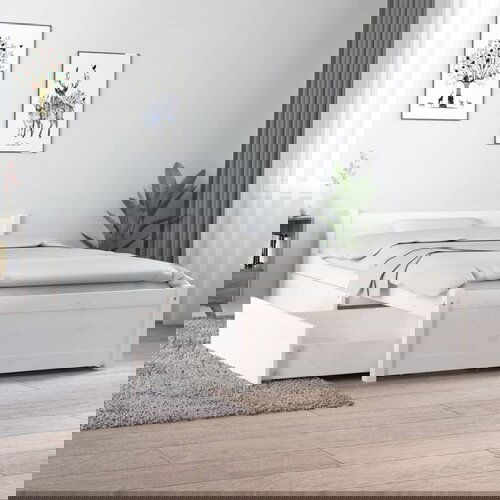 vidaXL Posteljni okvir s predali bel 90x190 cm 3FT Cene